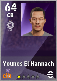 Younes El Hannach — CB, OVR 64, MAX 64