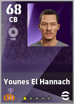 Younes El Hannach — CB, OVR 68, MAX 68