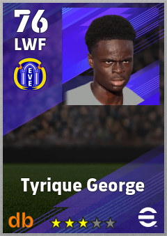 Tyrique George — LWF, OVR 76, MAX 76