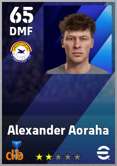 Alexander Aoraha — DMF, OVR 65, MAX 65