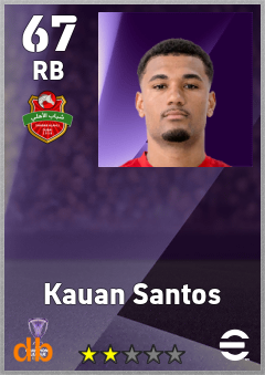 Kauan Santos — RB, OVR 67, MAX 67