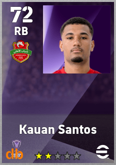 Kauan Santos — RB, OVR 72, MAX 72