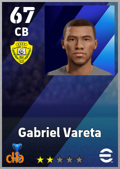 Gabriel Vareta — CB, OVR 67, MAX 67