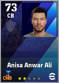 Anisa Anwar Ali — CB, OVR 73, MAX 73