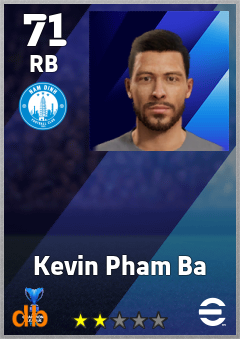 Kevin Pham Ba — RB, OVR 71, MAX 71