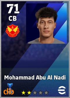 Mohammad Abu Al Nadi — CB, OVR 71, MAX 71