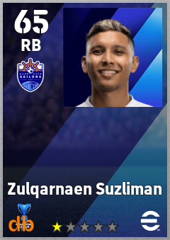 Zulqarnaen Suzliman — RB, OVR 65, MAX 65