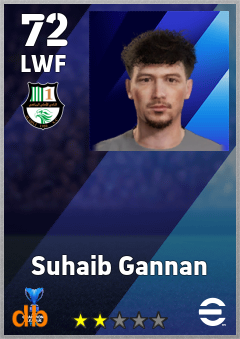 Suhaib Gannan — LWF, OVR 72, MAX 72