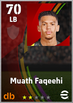 Muath Faqeehi — LB, OVR 70, MAX 70
