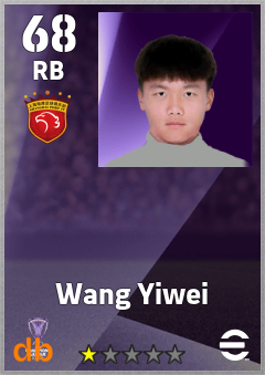 Wang Yiwei — RB, OVR 68, MAX 68