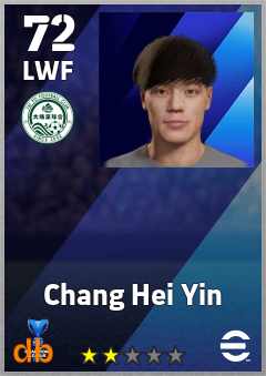 Chang Hei Yin — LWF, OVR 72, MAX 72