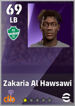 Zakaria Al Hawsawi — LB, OVR 69, MAX 69