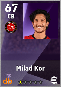 Milad Kor — CB, OVR 67, MAX 67