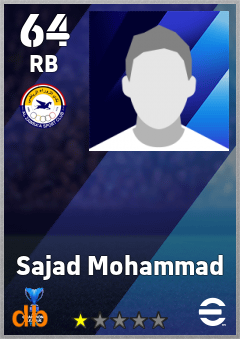 Sajad Mohammad — RB, OVR 64, MAX 64