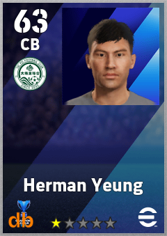 Herman Yeung — CB, OVR 63, MAX 63