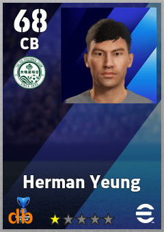 Herman Yeung — CB, OVR 68, MAX 68