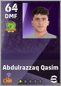 Abdulrazzaq Qasim — DMF, OVR 64, MAX 64