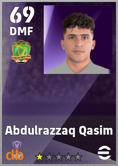 Abdulrazzaq Qasim — DMF, OVR 69, MAX 69
