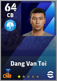 Dang Van Toi — CB, OVR 64, MAX 64