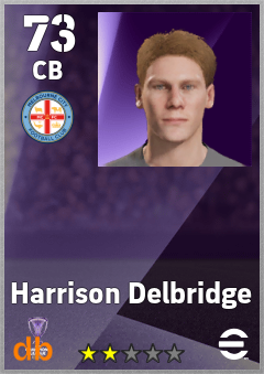 Harrison Delbridge — CB, OVR 73, MAX 73