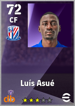 Luís Asué — CF, OVR 72, MAX 72