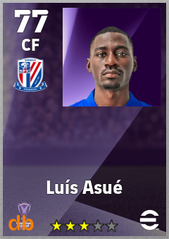 Luís Asué — CF, OVR 77, MAX 77