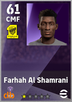 Farhah Al Shamrani — CMF, OVR 61, MAX 61