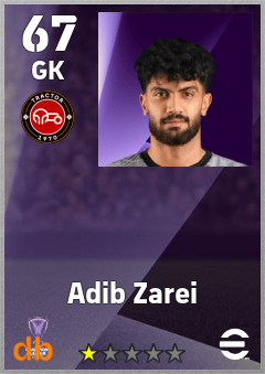 Adib Zarei — GK, OVR 67, MAX 67