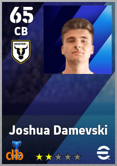 Joshua Damevski — CB, OVR 65, MAX 65
