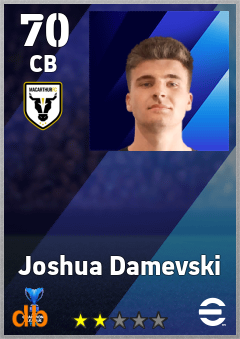 Joshua Damevski — CB, OVR 70, MAX 70