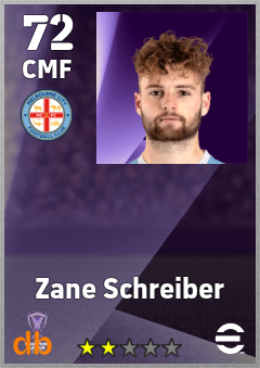 Zane Schreiber — CMF, OVR 72, MAX 72