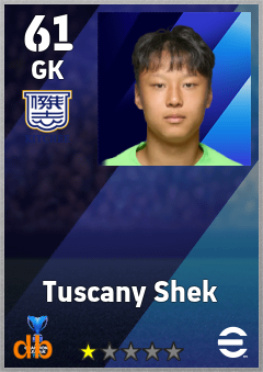 Tuscany Shek — GK, OVR 61, MAX 61