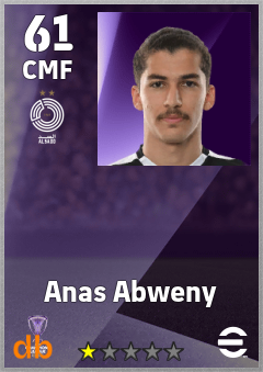 Anas Abweny — CMF, OVR 61, MAX 61