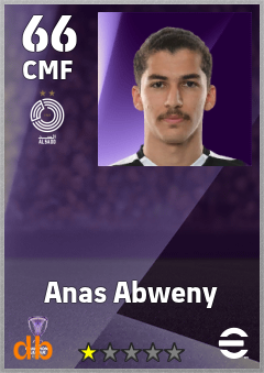 Anas Abweny — CMF, OVR 66, MAX 66
