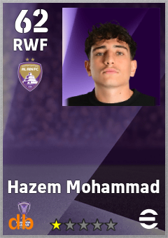 Hazem Mohammad — RWF, OVR 62, MAX 62