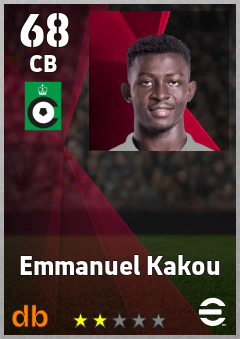 Emmanuel Kakou — CB, OVR 68, MAX 68