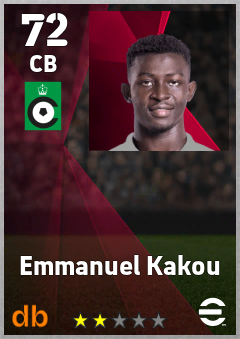 Emmanuel Kakou — CB, OVR 72, MAX 72