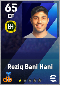 Reziq Bani Hani — CF, OVR 65, MAX 65