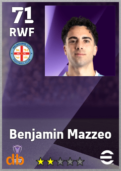 Benjamin Mazzeo — RWF, OVR 71, MAX 71