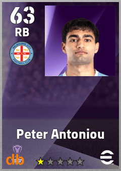 Peter Antoniou — RB, OVR 63, MAX 63