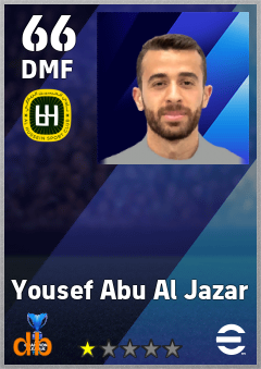 Yousef Abu Al Jazar — DMF, OVR 66, MAX 66