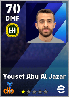 Yousef Abu Al Jazar — DMF, OVR 70, MAX 70