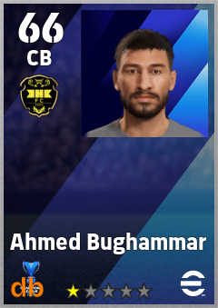 Ahmed Bughammar — CB, OVR 66, MAX 66