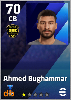 Ahmed Bughammar — CB, OVR 70, MAX 70