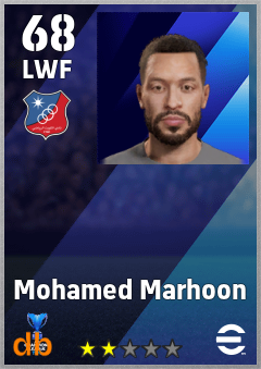 Mohamed Marhoon — LWF, OVR 68, MAX 68