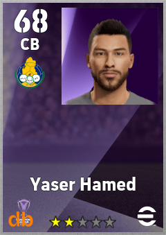 Yaser Hamed — CB, OVR 68, MAX 68