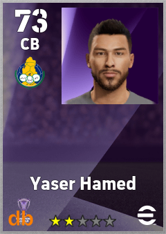 Yaser Hamed — CB, OVR 73, MAX 73