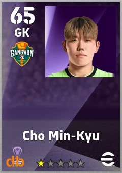 Cho Min-Kyu — GK, OVR 65, MAX 65
