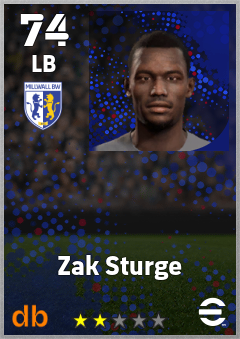 Zak Sturge — LB, OVR 74, MAX 74
