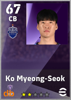 Ko Myeong-Seok — CB, OVR 67, MAX 67